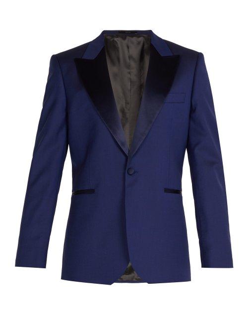 Matchesfashion.com Paul Smith - Satin Lapel Wool Tuxedo Jacket - Mens - Blue