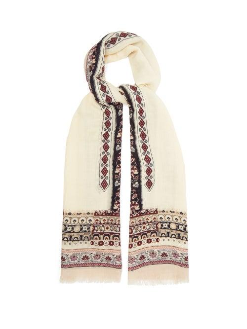 Matchesfashion.com Etro - Floral-jacquard Wool-twill Scarf - Womens - Multi