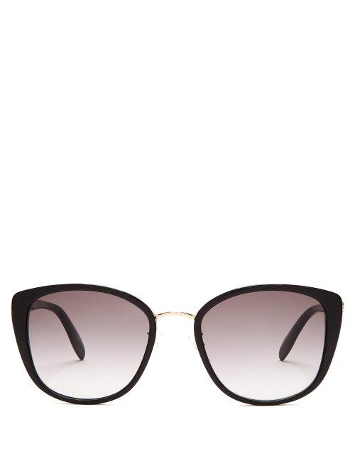 Matchesfashion.com Alexander Mcqueen - Oversized Cat Eye Sunglasses - Womens - Grey