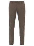 Matchesfashion.com Incotex - Slim Fit Cotton Blend Chino Trousers - Mens - Brown