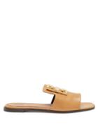 Matchesfashion.com Givenchy - 4g-plaque Open-toe Leather Mules - Womens - Tan