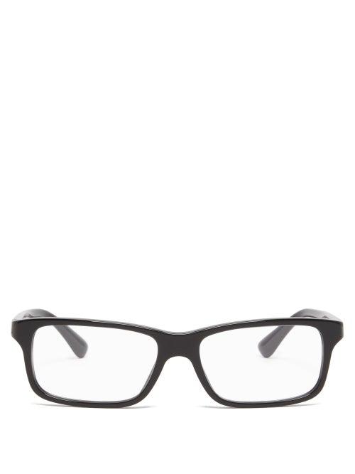 Matchesfashion.com Prada Eyewear - Rectangular Acetate Glasses - Mens - Black