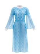 Ladies Rtw Fendi - Double-layer Embroidered Mesh Dress - Womens - Blue