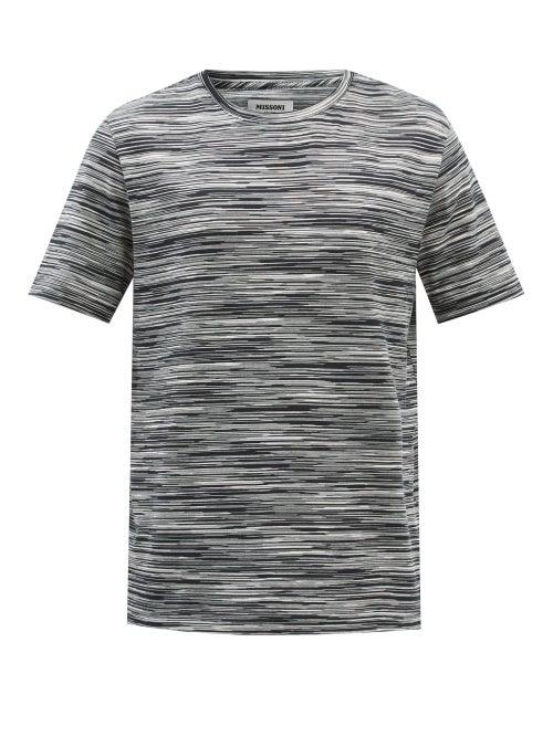 Missoni - Space-dyed Stripe Cotton-jersey T-shirt - Mens - Navy Multi