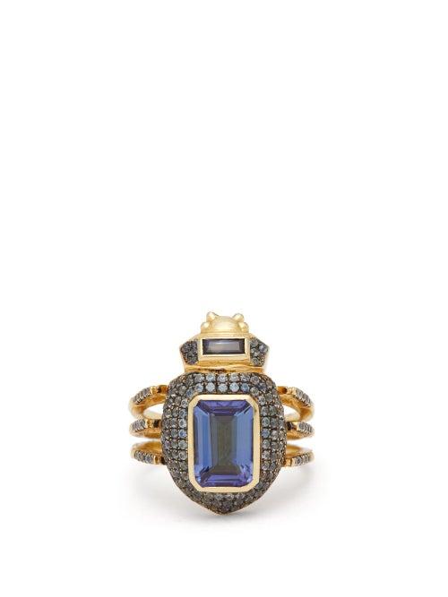 Matchesfashion.com Daniela Villegas - Lir 18kt Gold, Sapphire & Tanzanite Ring - Womens - Blue
