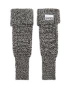Ganni - Ribbed-knit Recycled Wool-blend Gloves - Womens - Grey
