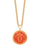 Matchesfashion.com Chlo - Emoji Gold Tone Pendant Necklace - Womens - Orange