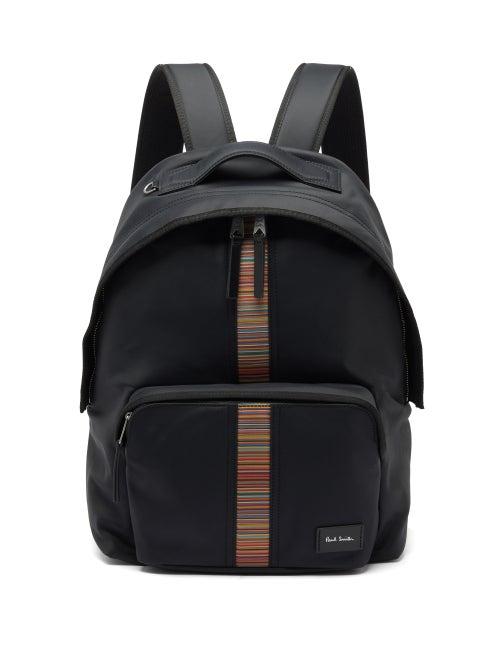 Matchesfashion.com Paul Smith - Signature-stripe Canvas Backpack - Mens - Black