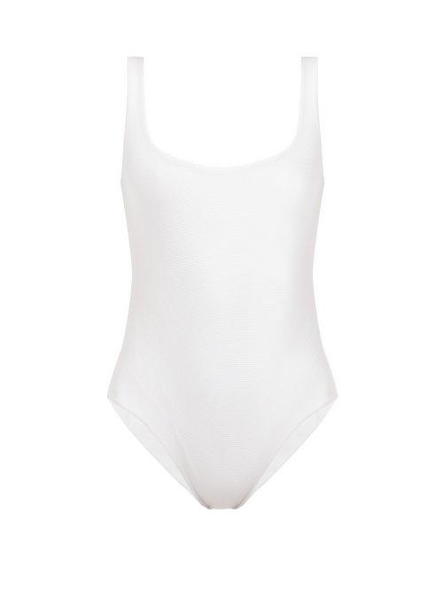 Matchesfashion.com Cossie + Co - The Poppy Piqu Effect Swimsuit - Womens - White
