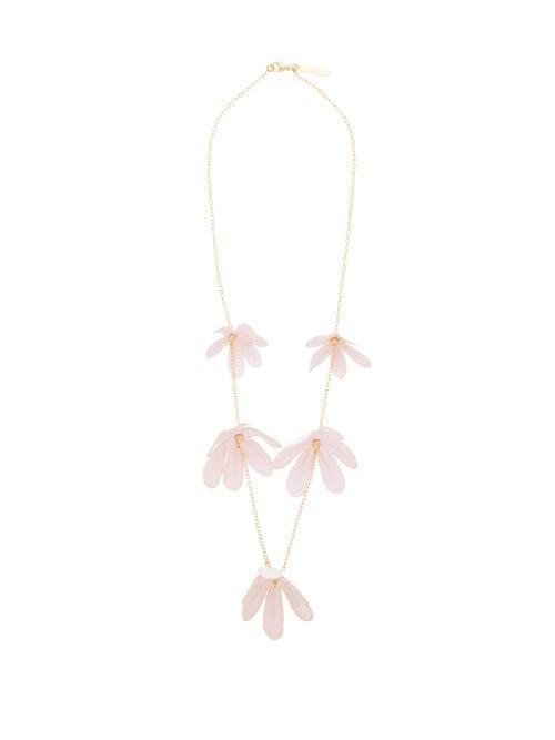 Matchesfashion.com Marni - Cotton-petal Beaded Necklace - Womens - Light Pink