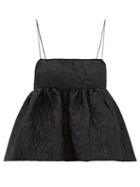 Matchesfashion.com Cecilie Bahnsen - Selena Tie Back Floral Matelass Top - Womens - Black