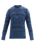 Namacheko - Clemens Laddered-cotton Sweater - Mens - Dark Blue