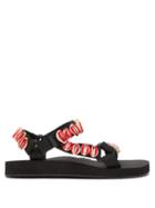 Matchesfashion.com Arizona Love - X Timeless Pearly Trekky Shell Embellished Sandals - Womens - Red