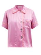 Araks - Shelby Short-sleeved Silk-charmeuse Pyjama Shirt - Womens - Pink