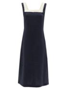 Matchesfashion.com Casa Raki - Dani Organic-linen Midi Dress - Womens - Navy Multi