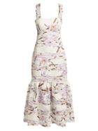 Matchesfashion.com Zimmermann - Floral Patterned Linen Maxi Dress - Womens - Ivory Multi