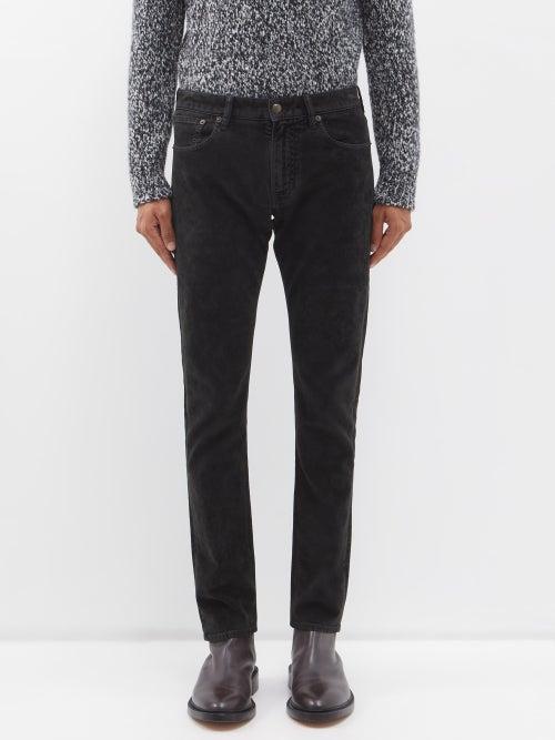 Ralph Lauren Purple Label - Cotton-blend Velvet Slim-leg Jeans - Mens - Dark Green