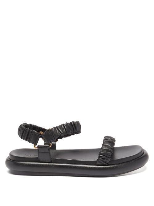 Khaite - Puglia Square-toe Leather Sandals - Womens - Black