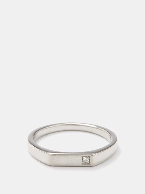 Miansai - Thin Geo Diamond Sterling-silver Ring - Mens - Silver