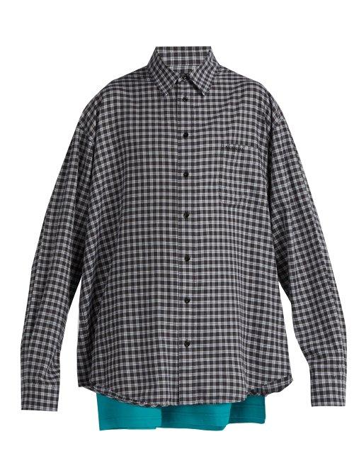 Matchesfashion.com Balenciaga - Double Layer Cotton Shirt - Mens - Grey