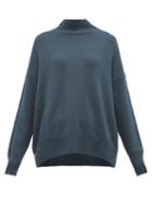 Matchesfashion.com Allude - High Neck Cashmere Sweater - Womens - Blue