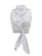 Matchesfashion.com Giuliva Heritage Collection - The Elide Tie-front Striped Cotton Shirt - Womens - White Stripe