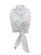 Matchesfashion.com Giuliva Heritage Collection - The Elide Tie-front Striped Cotton Shirt - Womens - White Stripe