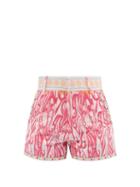 Emporio Sirenuse - Magic Mushroom Cotton-poplin Shorts - Womens - Pink Print