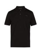 Matchesfashion.com Prada - Conceptual Triangle Logo Cotton Piqu Polo T Shirt - Mens - Black
