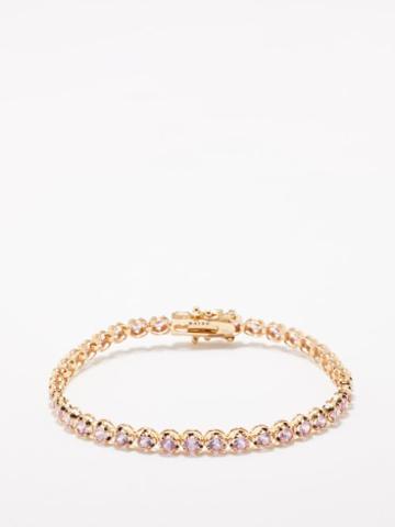 Mateo - Sapphire & 14kt Gold Tennis Bracelet - Womens - Pink Multi