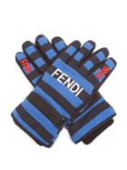 Fendi Striped Logo-print Gloves