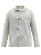 Matchesfashion.com Maison Margiela - Rope-tie Striped Washed-cotton Overshirt - Mens - Blue