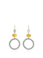 Matchesfashion.com Isabel Marant - Crystal-embellished Hoop Drop Earrings - Womens - Yellow