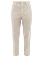 Ermenegildo Zegna - Pleated Cotton-blend Corduroy Trousers - Mens - Cream