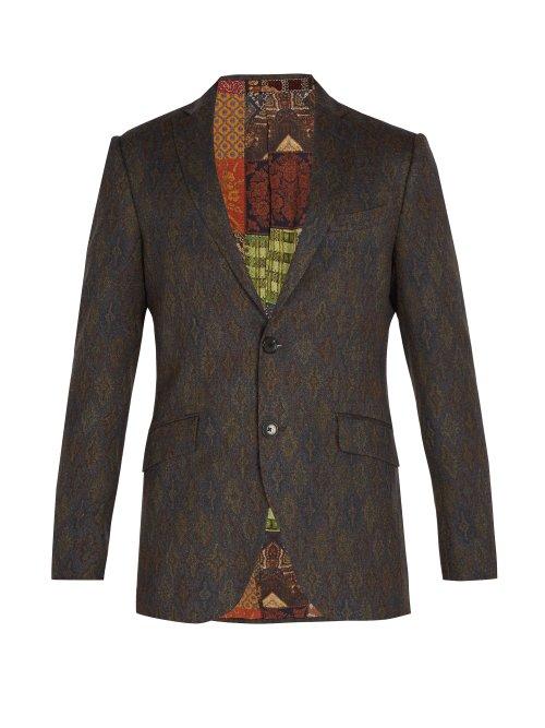 Matchesfashion.com Etro - Jacquard Wool Blazer - Mens - Brown