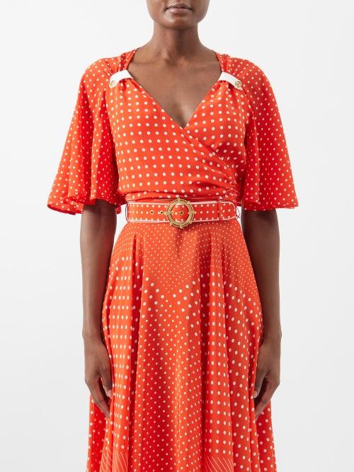 Zimmermann - Buttoned Polka-dot Crop Top - Womens - Red Print