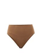 Ladies Beachwear Totme - Smocked High-rise Bikini Briefs - Womens - Light Brown