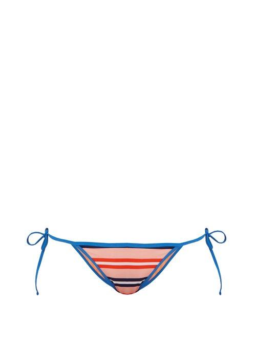 Matchesfashion.com Diane Von Furstenberg - Stripe Print Tie Side Bikini Briefs - Womens - Red Multi
