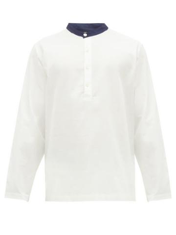 Matchesfashion.com P. Le Moult - Jacquard Stripe Cotton Pyjama Shirt - Mens - White