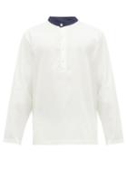 Matchesfashion.com P. Le Moult - Jacquard Stripe Cotton Pyjama Shirt - Mens - White