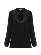 Emilio Pucci Scoop-neck Lace-up Silk Blouse