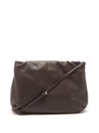The Row - Bourse Leather Clutch - Womens - Dark Brown