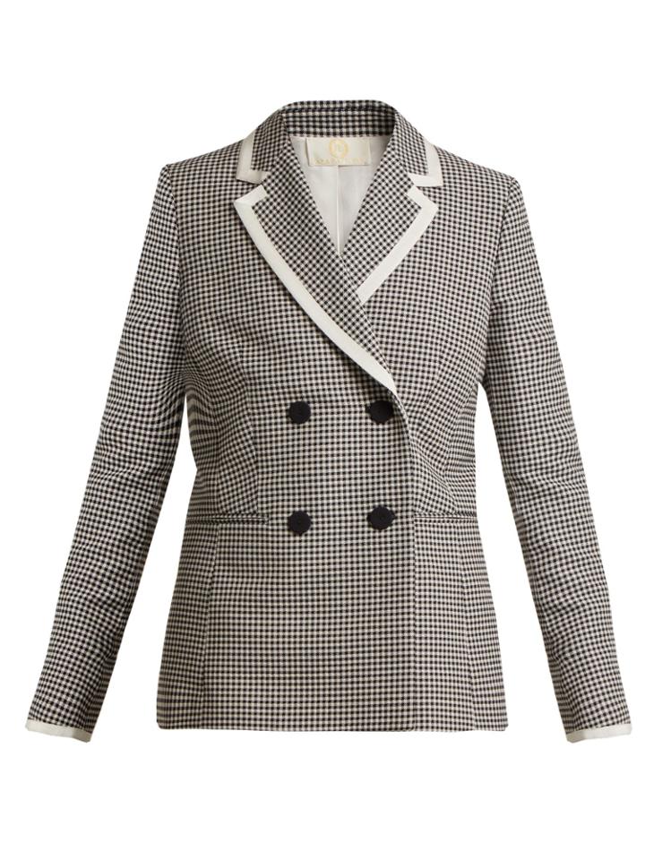Sara Battaglia Hound's-tooth Double-breasted Jacket