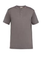 Matchesfashion.com Zimmerli - Cotton Jersey Henley T Shirt - Mens - Grey