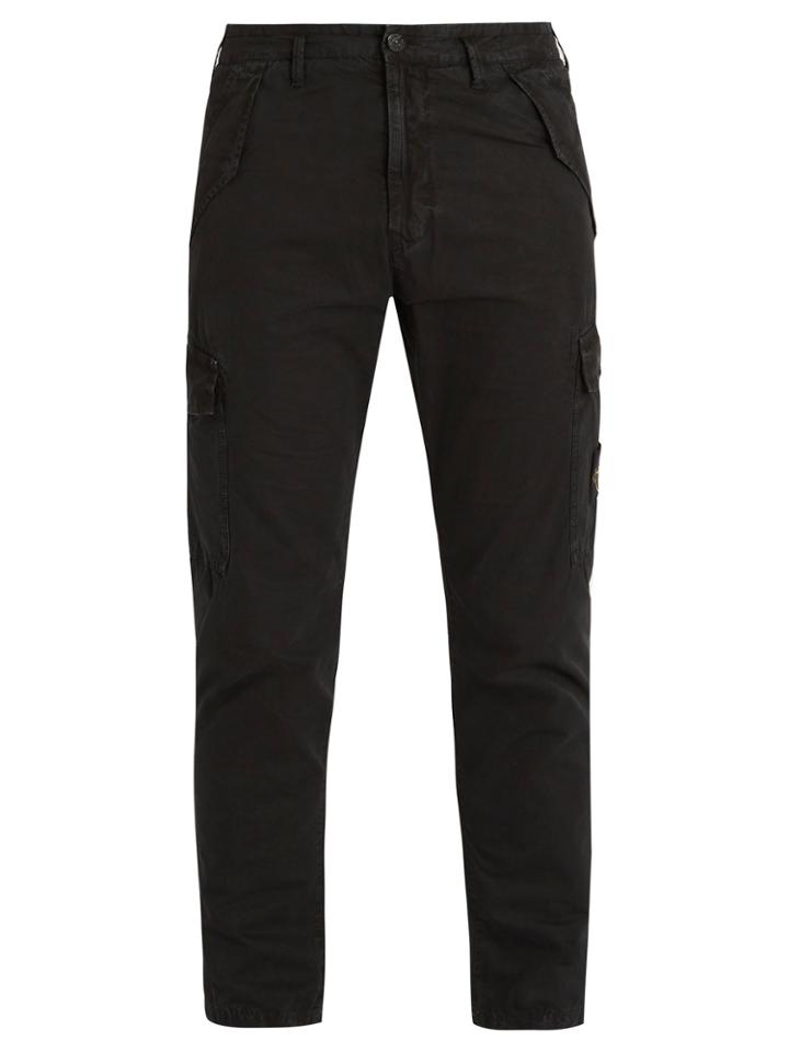 Stone Island Straight-leg Cotton-drill Cargo Trousers