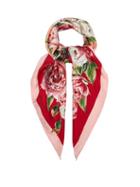 Matchesfashion.com Dolce & Gabbana - Rose Print Silk Scarf - Womens - Pink