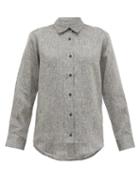 Matchesfashion.com Asceno - Milan Curved-hem Linen Shirt - Womens - Grey