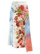 Matchesfashion.com Rave Review - Belle Upcycled Slit-front Cotton-towelling Skirt - Womens - Multi