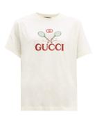 Matchesfashion.com Gucci - Tennis Cotton Jersey T Shirt - Womens - Cream Multi