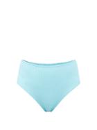 Matchesfashion.com Solid & Striped - The Beverly High-rise Ribbed Bikini Briefs - Womens - Blue